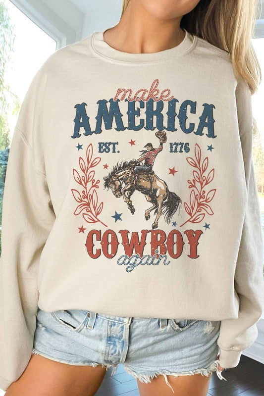 MAKE AMERICA COWBOY AGAIN OVERSIZED SWEATSHIRT