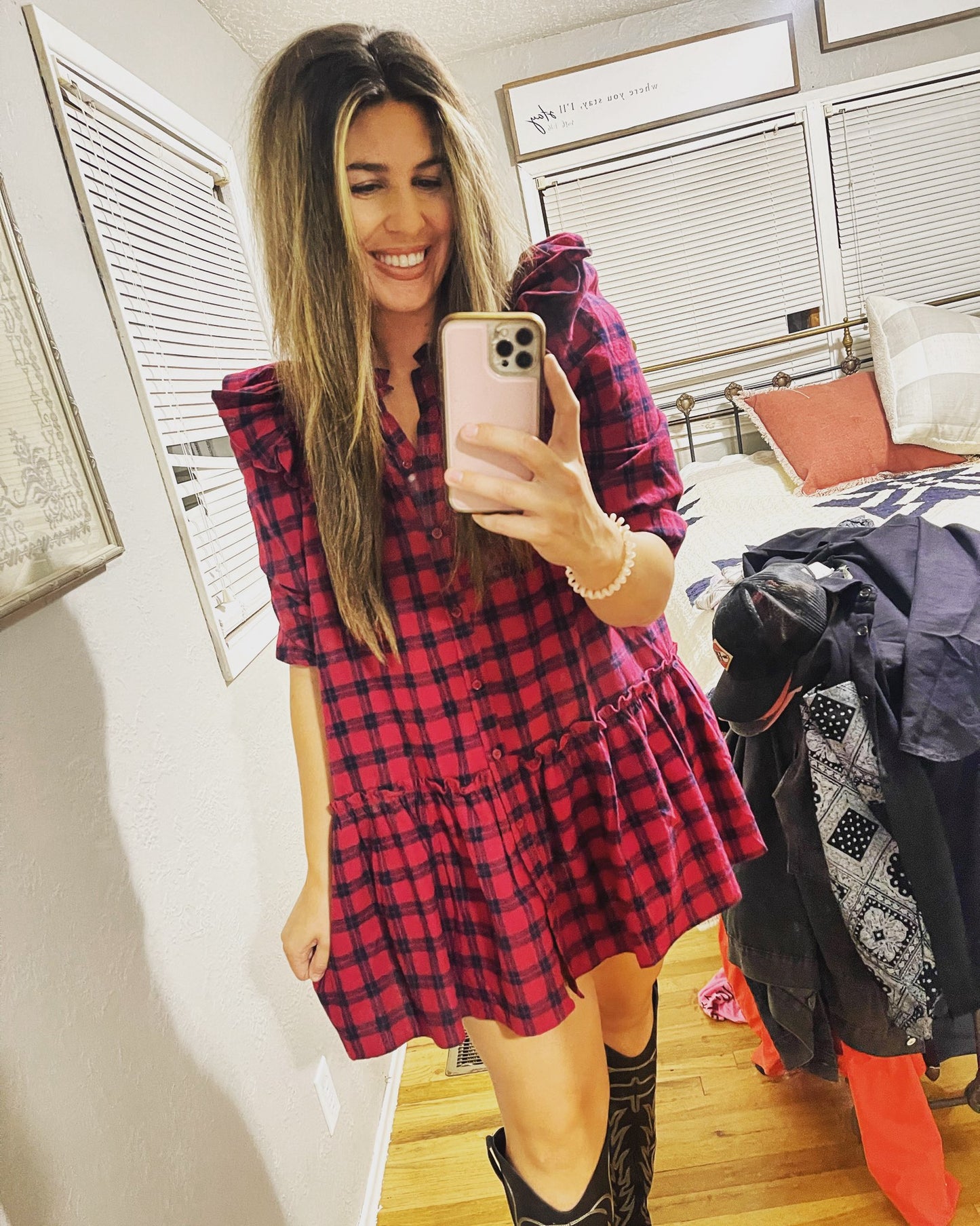 Plaid Ruffle Dress