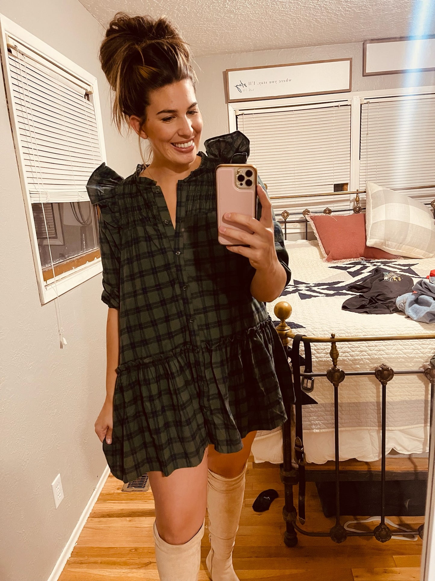 Plaid Ruffle Dress